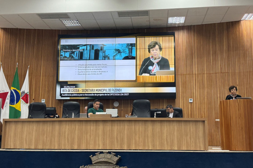Câmara debate LDO 2027 com previsão orçamentária de R$ 2,03 bilhões 